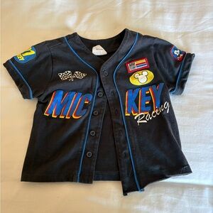 Disney Mickey Mouse Racing Kids Shirt - Black and Blue